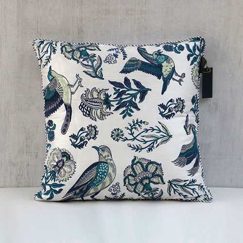 Mughal Birds And Flower Printed Cushion Cover