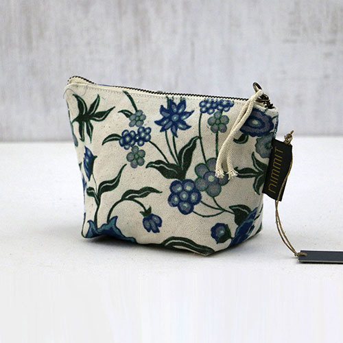 Chintz Flower Block Printed Pouch - Small
