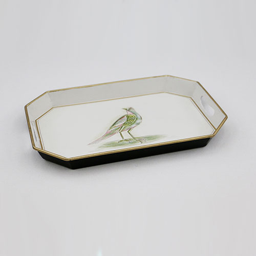 Mughal Bird Hand Painted Octo Tray - Small