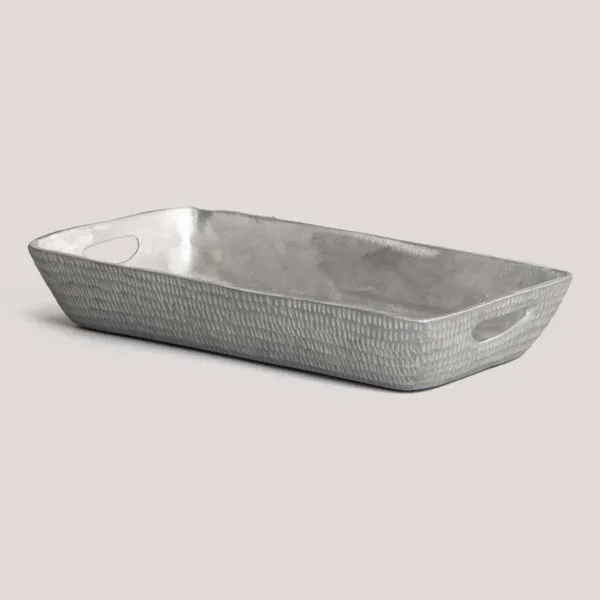 Sony Silver Gray Hand Chiselled Aluminium Tray