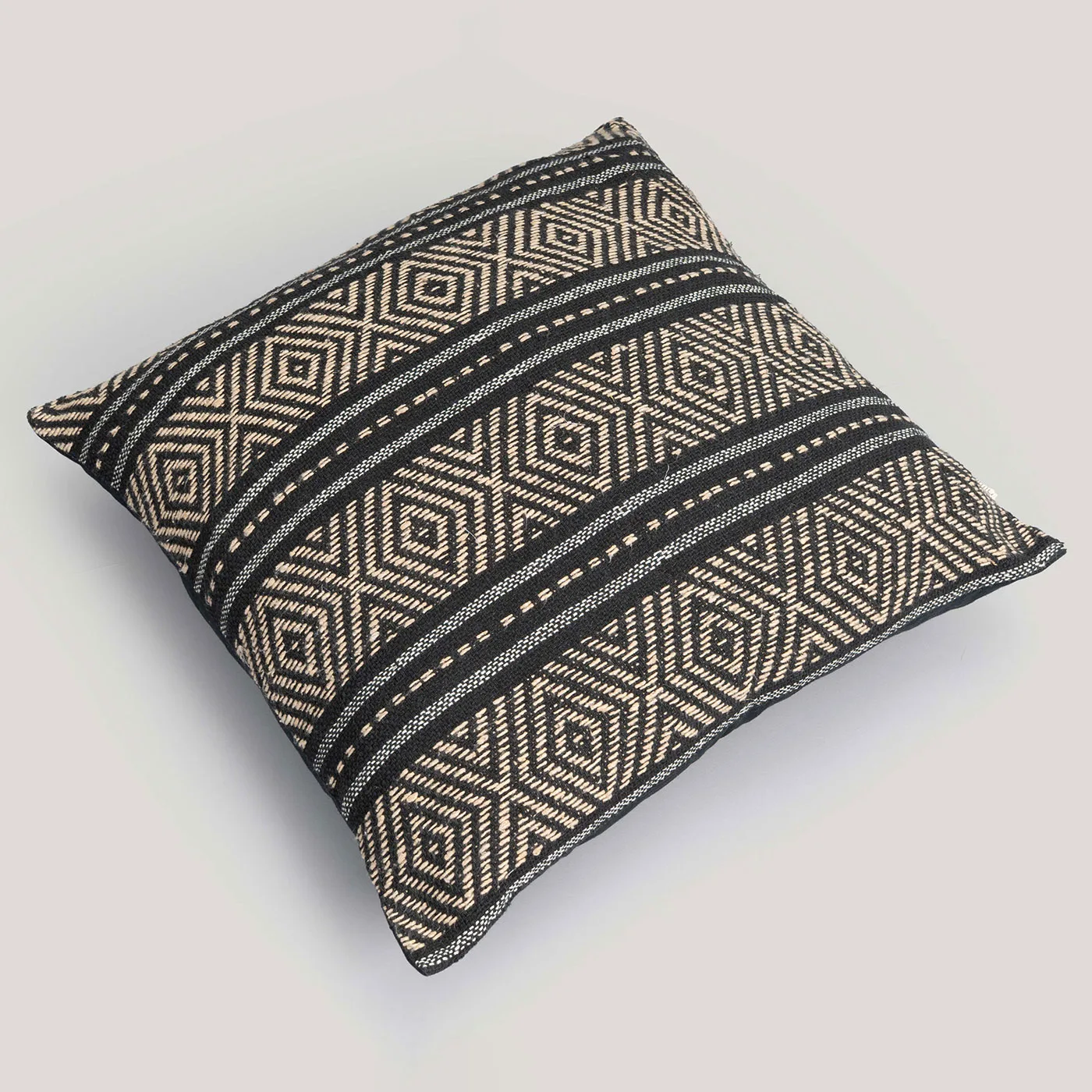 Maahi Black Handwoven Cushion Cover