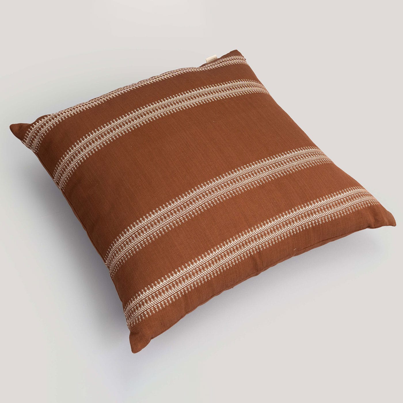 Nitya Brown Kutchi Handwoven Cotton Cushion Cover