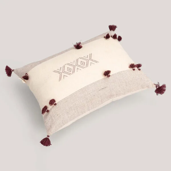 Padma Ivory Handwoven Kala Cotton Cushion Cover
