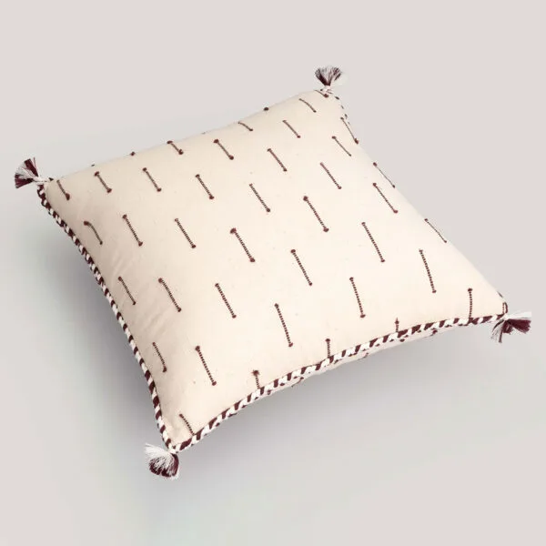 Tena Ivory Handwoven Kala Cotton Cushion Cover