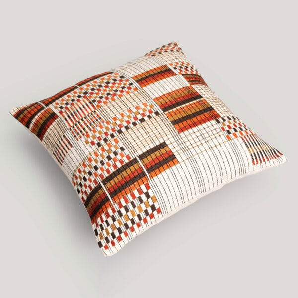 Chetna Ivory / Red Naga Handwoven 100% Cotton Cushion Covera