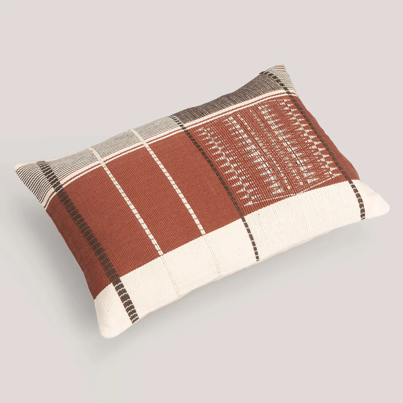 Sarva Rust Naga Handwoven 100% Cotton Cushion Cover