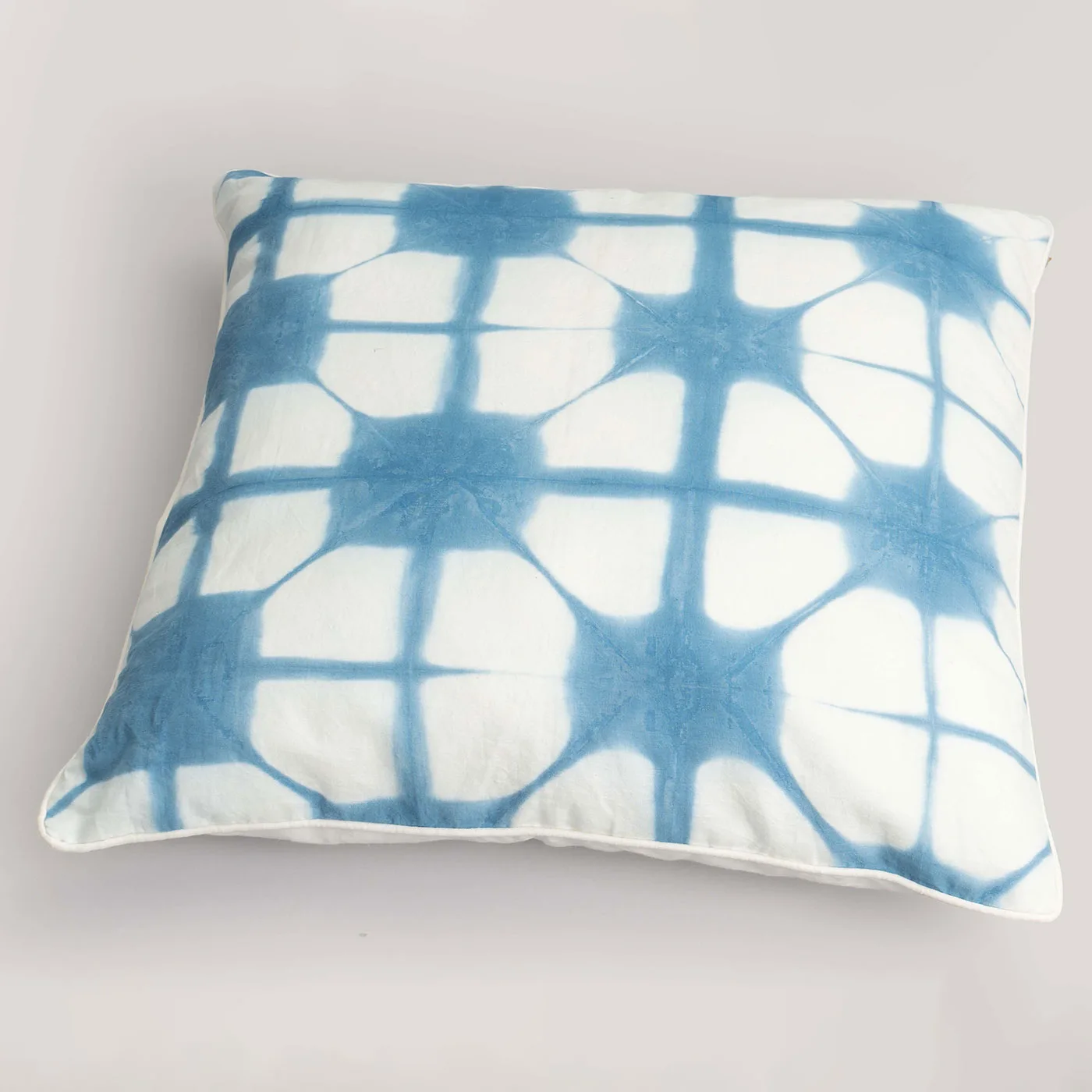 Dwani Blue Clamp Dyed 100% Cotton Cushion Cover