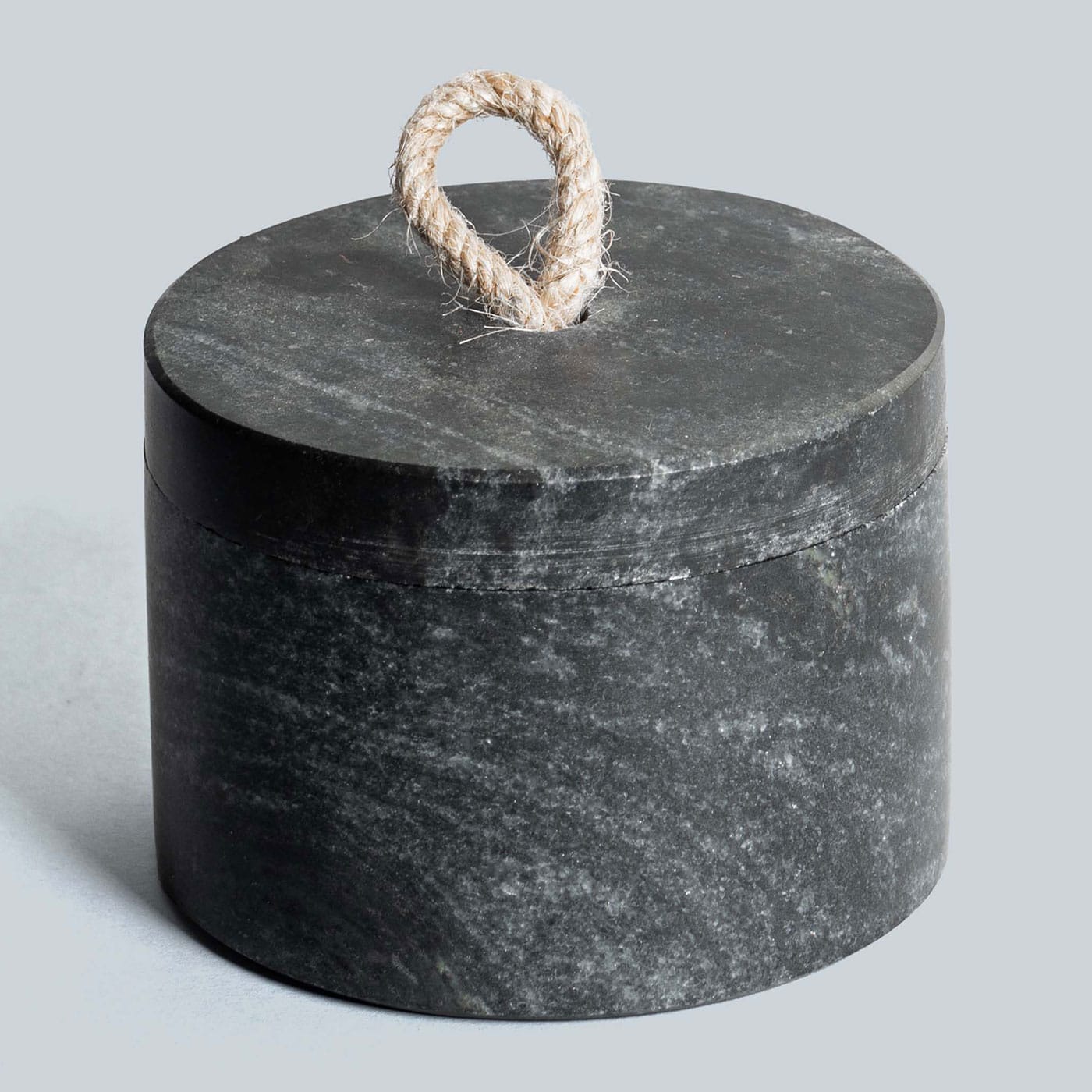 Dhanya Black Hand Carved Marble Container