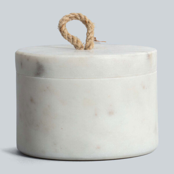 Dhanya Ivory Hand Carved Marble Container