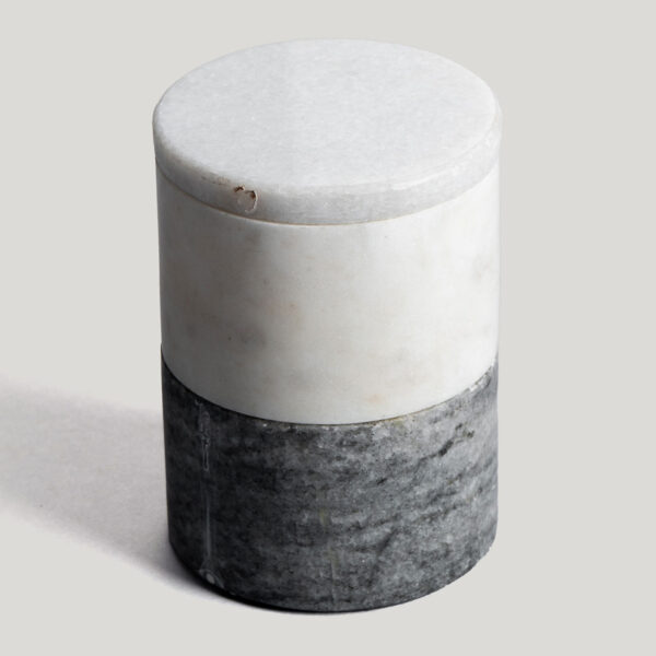 Hriday Black Hand Carved Marble Container