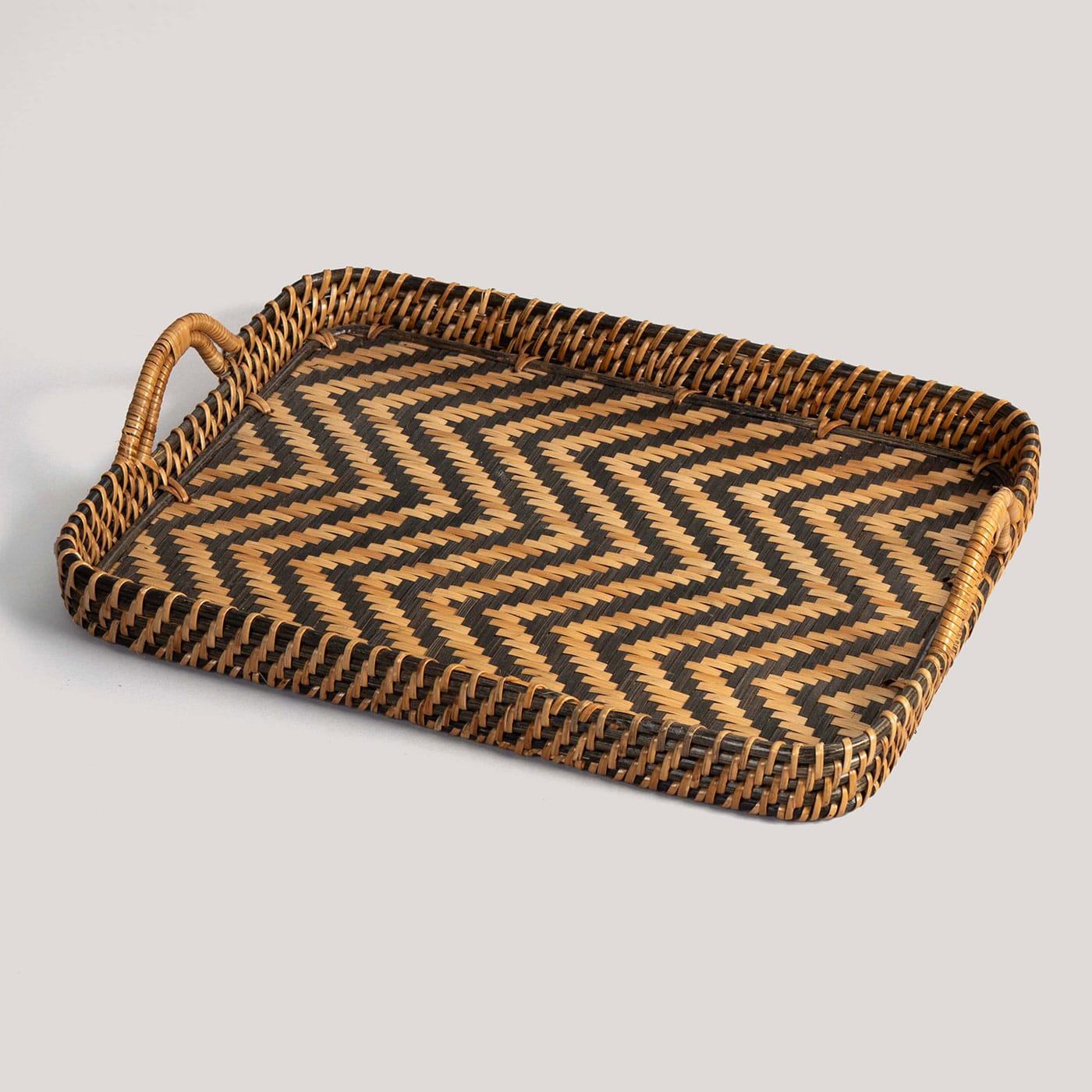 Veda Black / Ecru Natural Fibre Handwoven Tray