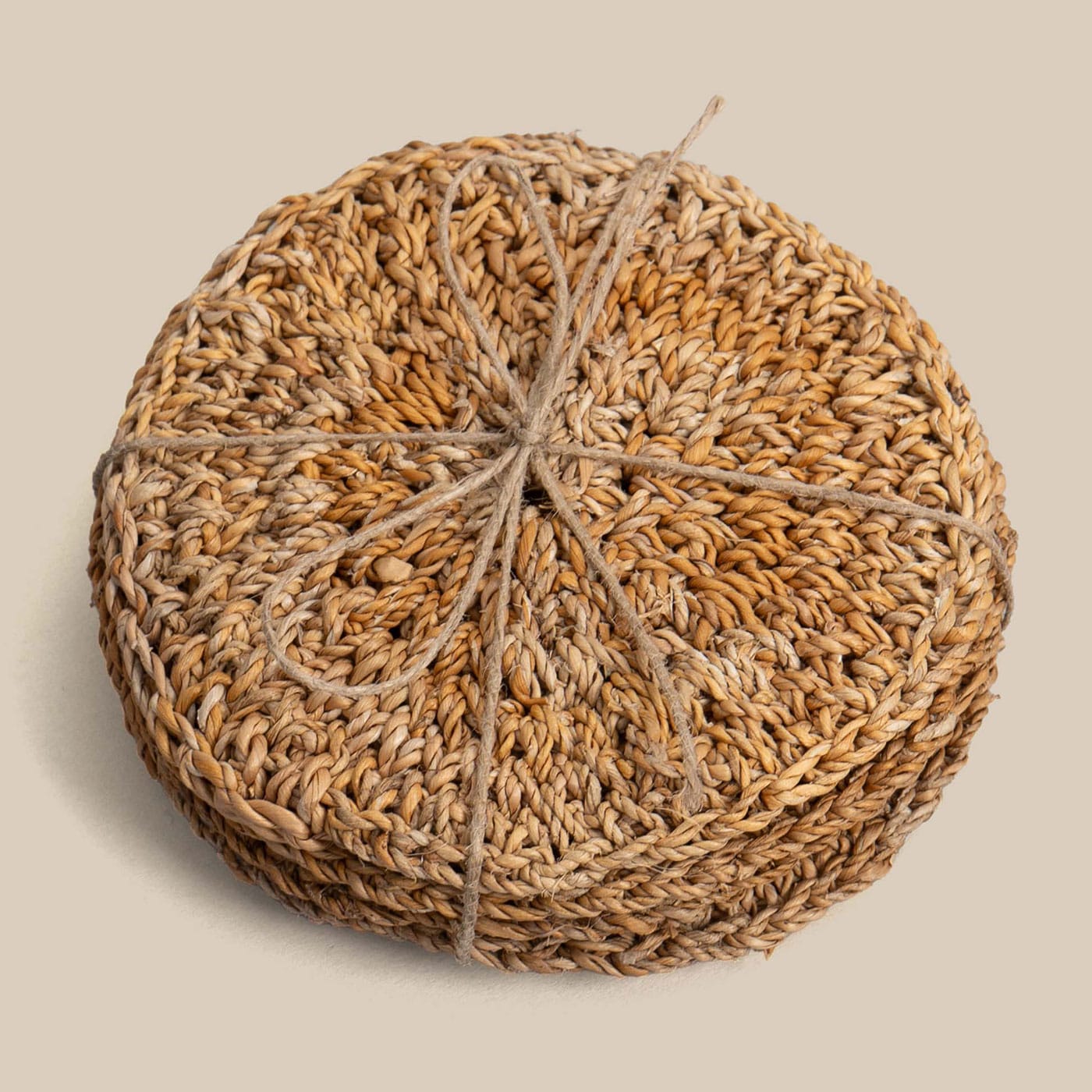 Sana Hand Coiled Banana Fibre Coaster - Image 3