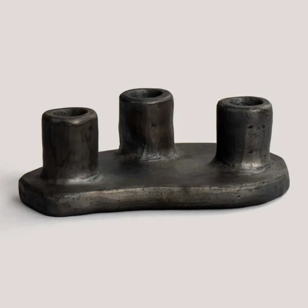 Black Stone Candle Holder (Small)