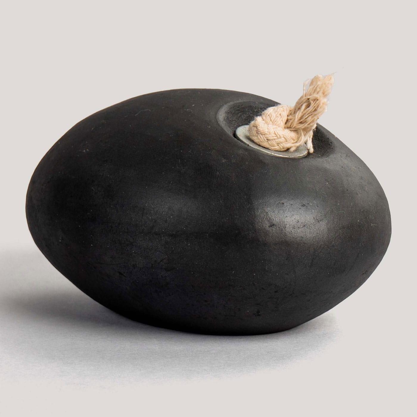 Avika Black Stone Pottery Oil Lamp (Small)