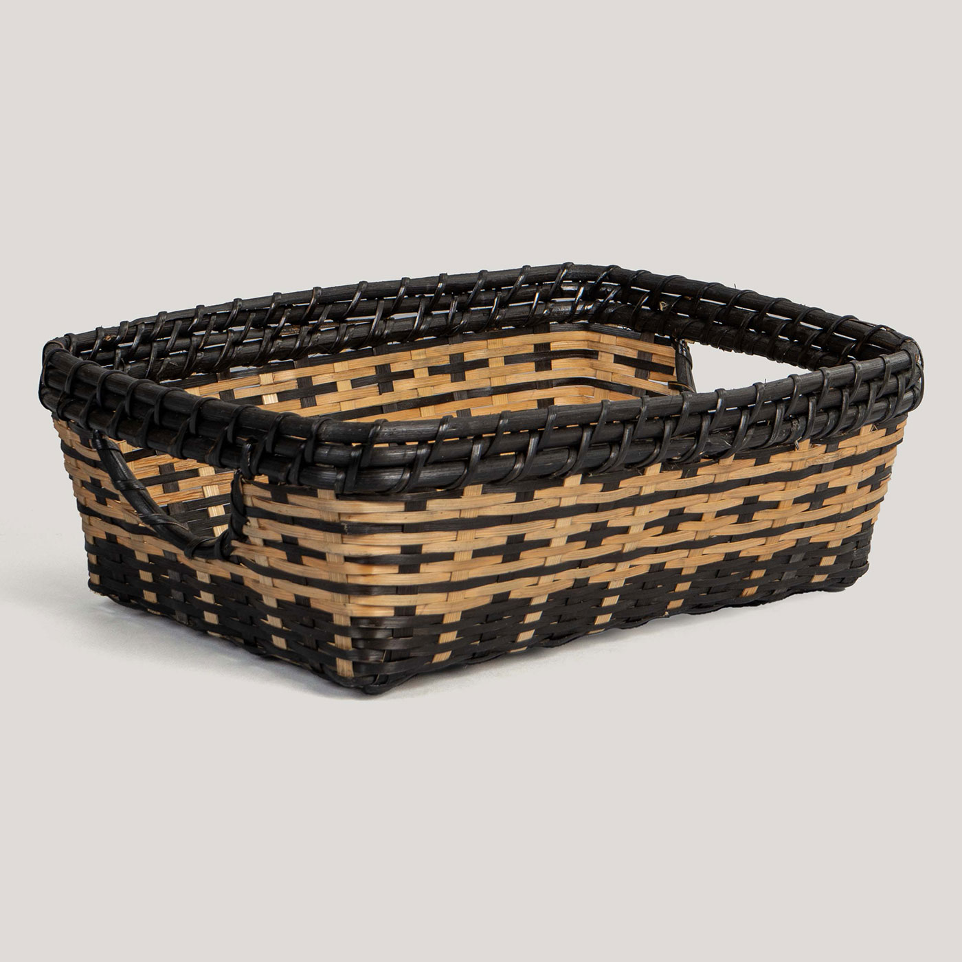 Kalina Black / Natural Cane Handwoven Basket