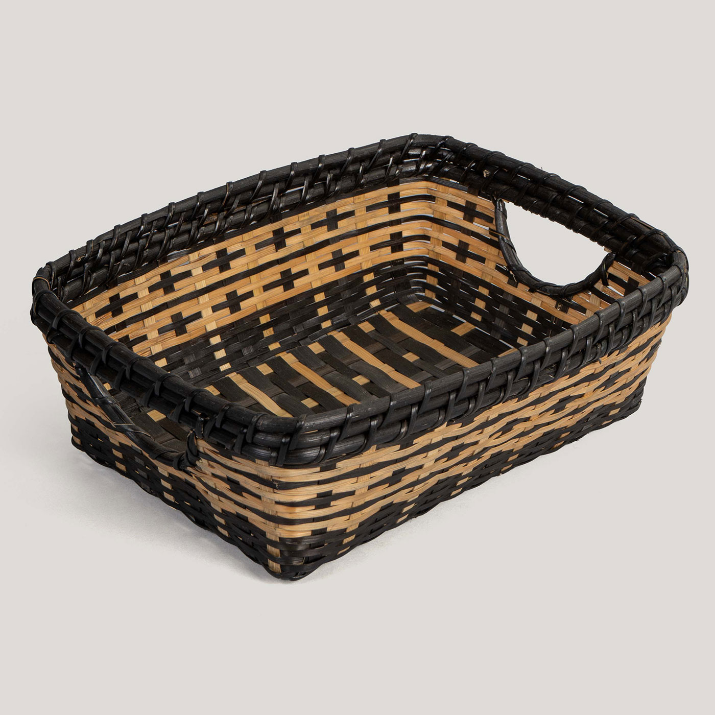 Kalina Black / Natural Cane Handwoven Basket - Image 2