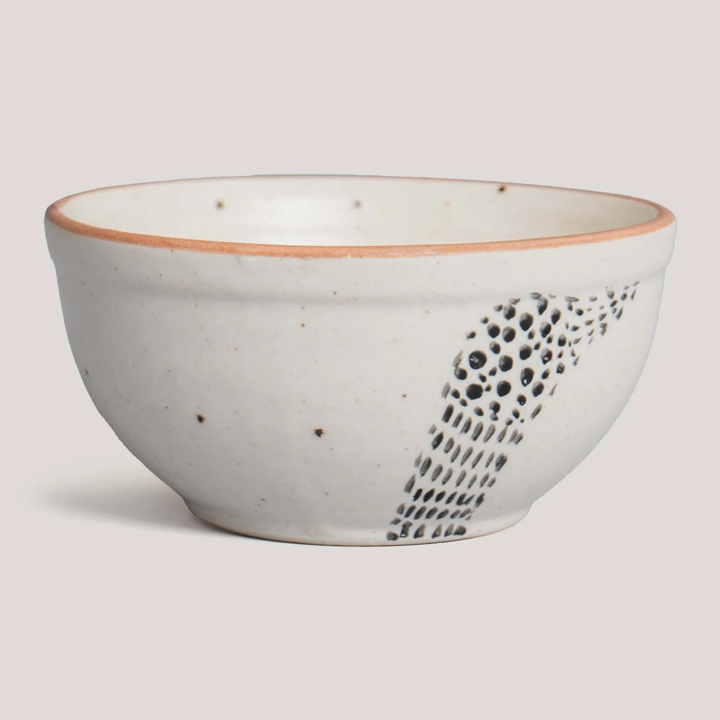 Sara Ivory Handprinted Gond Ceramic Dinner Bowl (Set of 4)