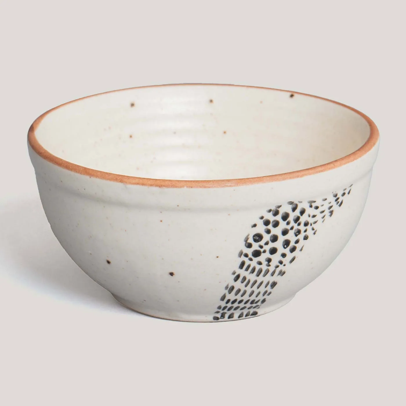 Sara Ivory Handprinted Gond Ceramic Dinner Bowl (Set of 4) - Image 2