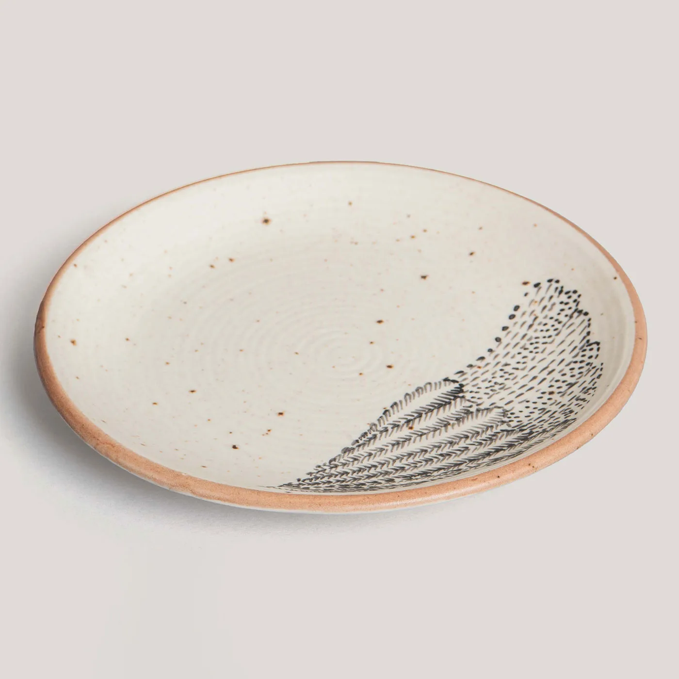 Sara Ivory Handprinted Gond Ceramic Quarter Plate (Set of 4)