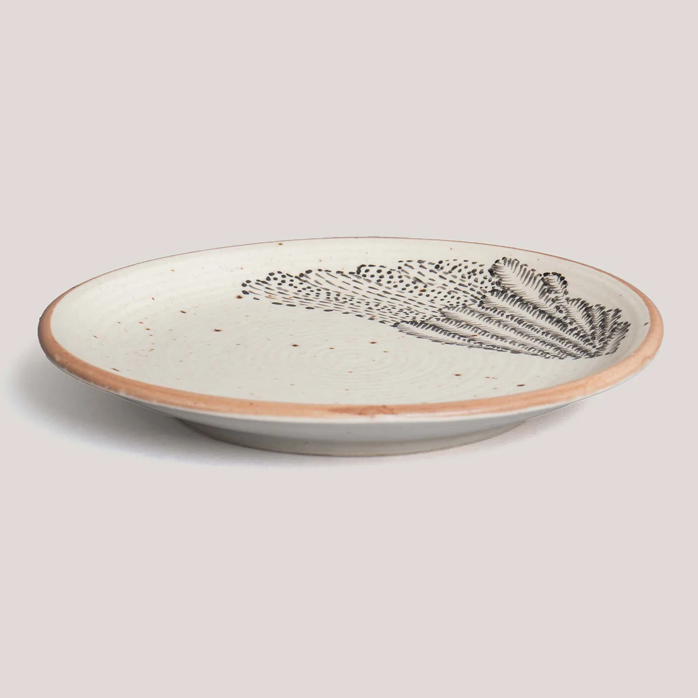 Sara Ivory Handprinted Gond Ceramic Quarter Plate (Set of 4) - Image 2