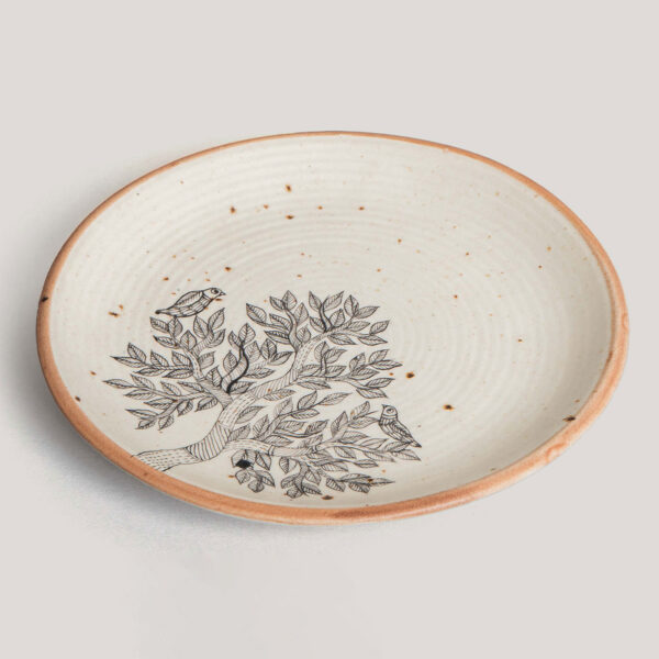 Hiran Ivory Handpainted Ceramic Quarter Plate (Set of 4)