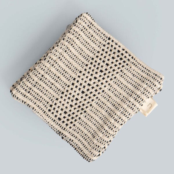 Preity Ivory / Black Handwoven Cotton Coaster (Set Of 4)