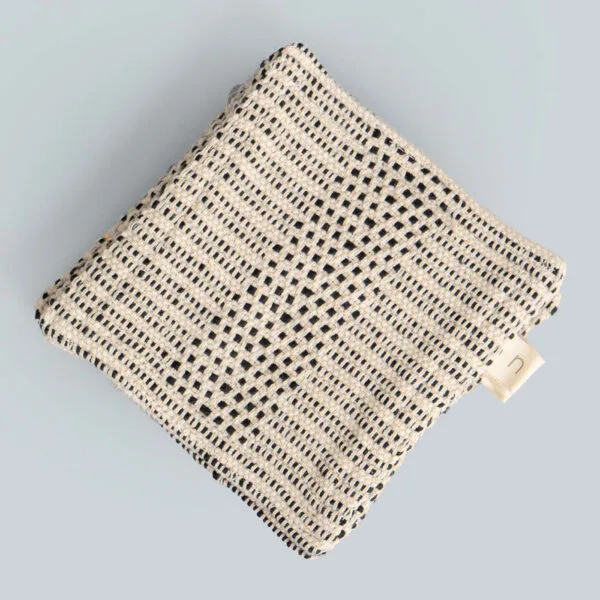 Preity Ivory / Black Handwoven Cotton Coaster (Set Of 4)