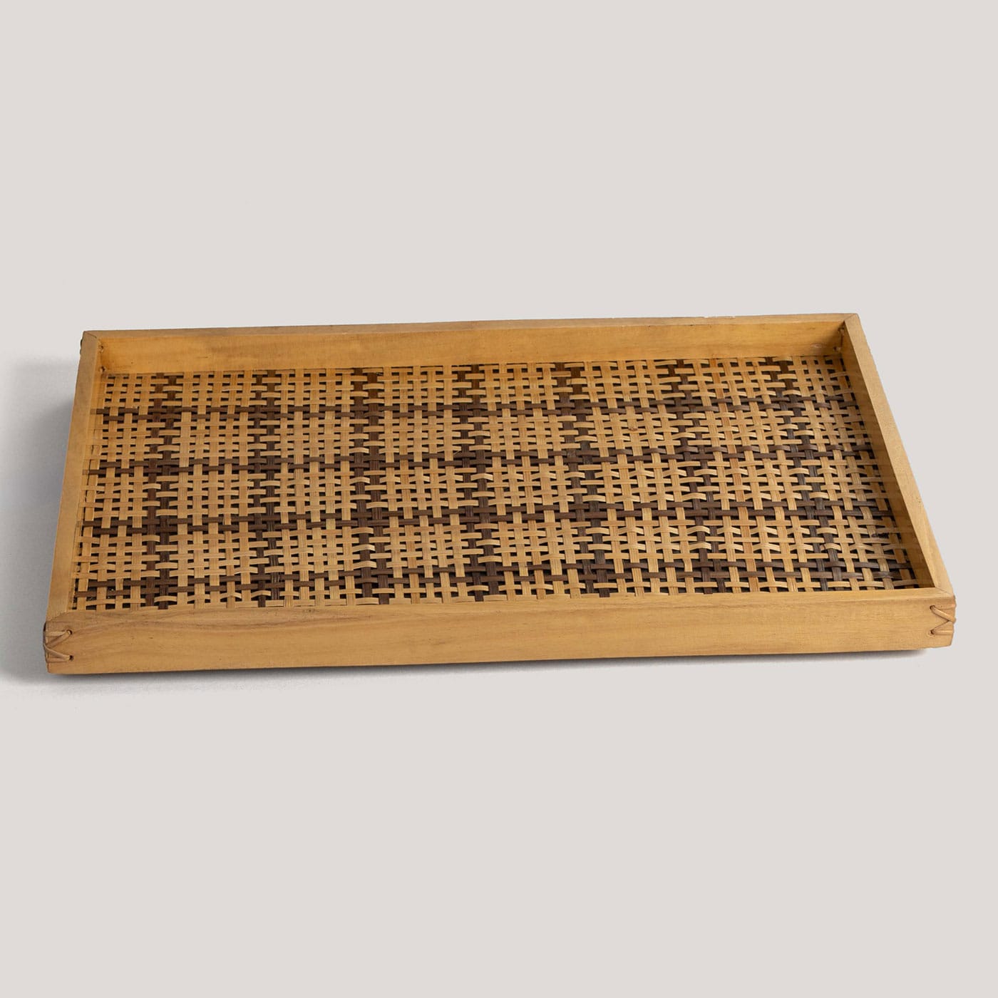 Parnita Natural / Black Cane Handwoven Tray - Image 2