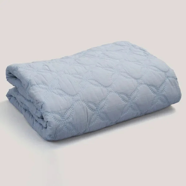 Misha Gray Embroidered Cotton Quilt