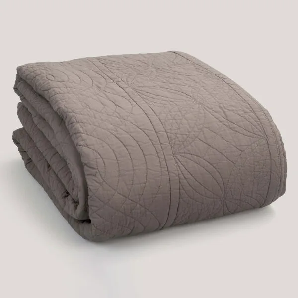 Pravya Charcoal Embroidered Cotton Quilt