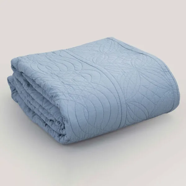 Pravya Gray Embroidered Cotton Quilt