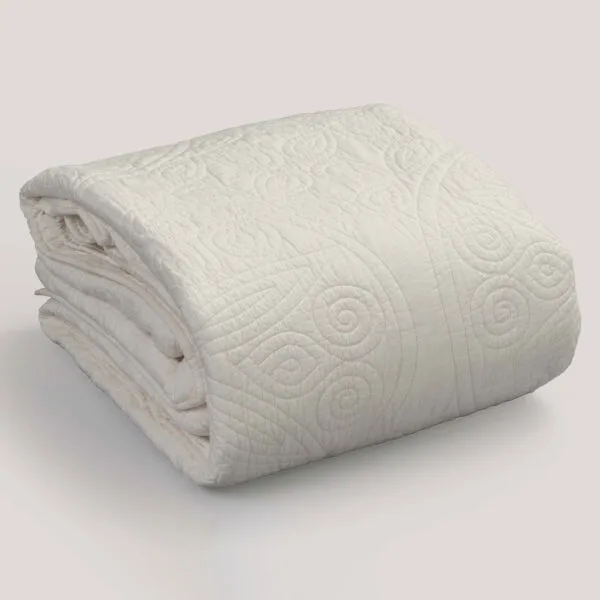 Pritvi Ecru Embroidered Cotton Quilt