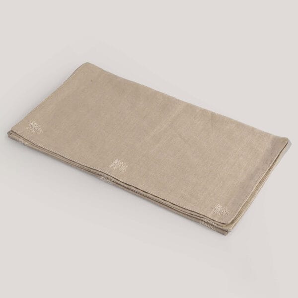 Panna Natural Hand Embroidered 100% Linen Table Runner
