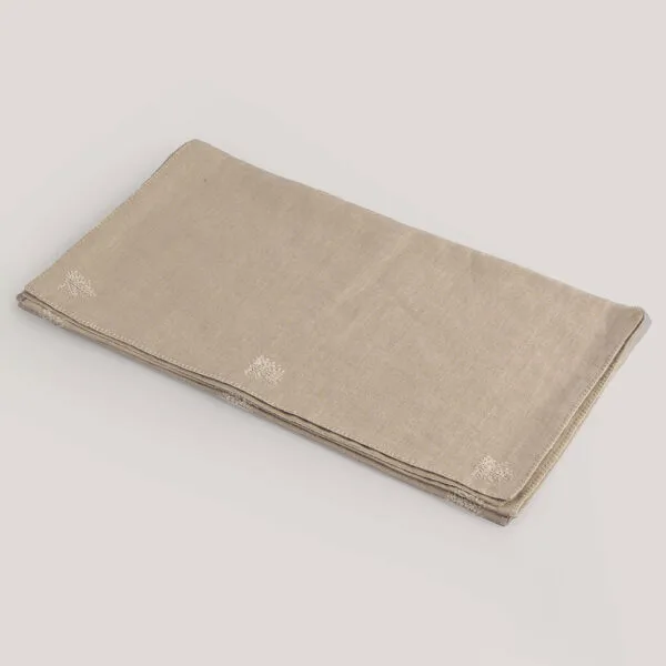 Panna Natural Hand Embroidered 100% Linen Table Runner