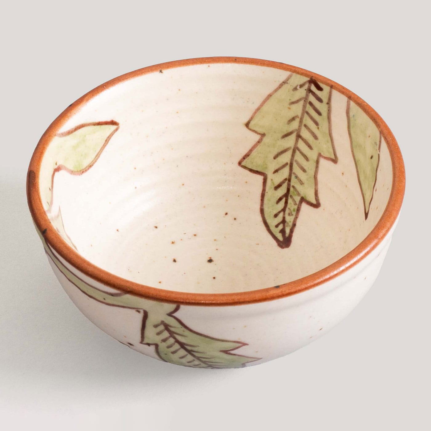 Geeth Ivory / Rust Handpainted Ceramic Katori (Set of 4) - Image 2