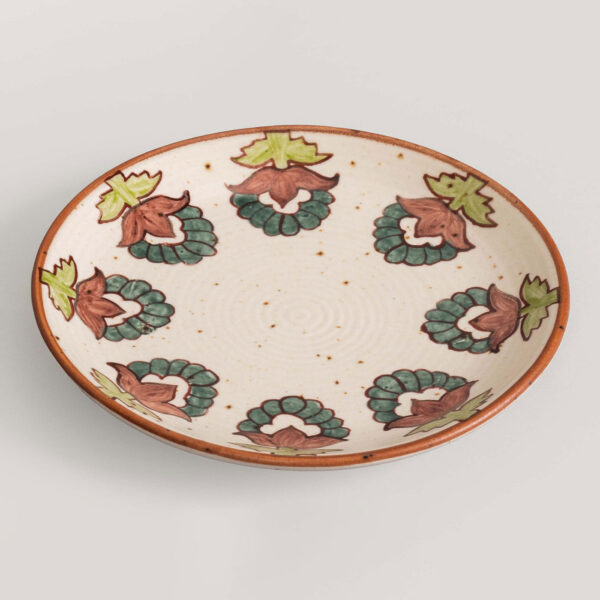 Pria Ivory / Rust Handpainted Ceramic Quarter Plate (Set of 4)