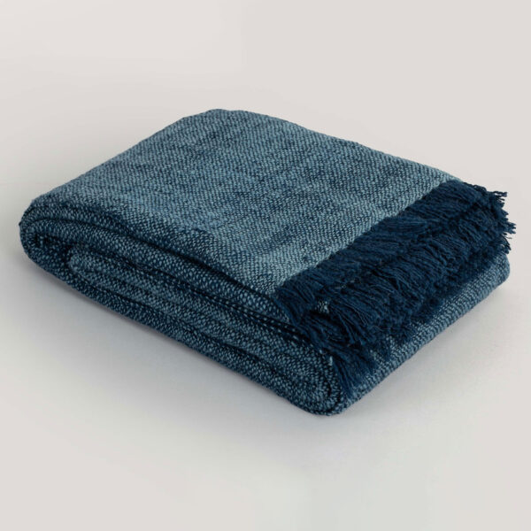 Saral Indigo Handwoven Handspun Wool Throw
