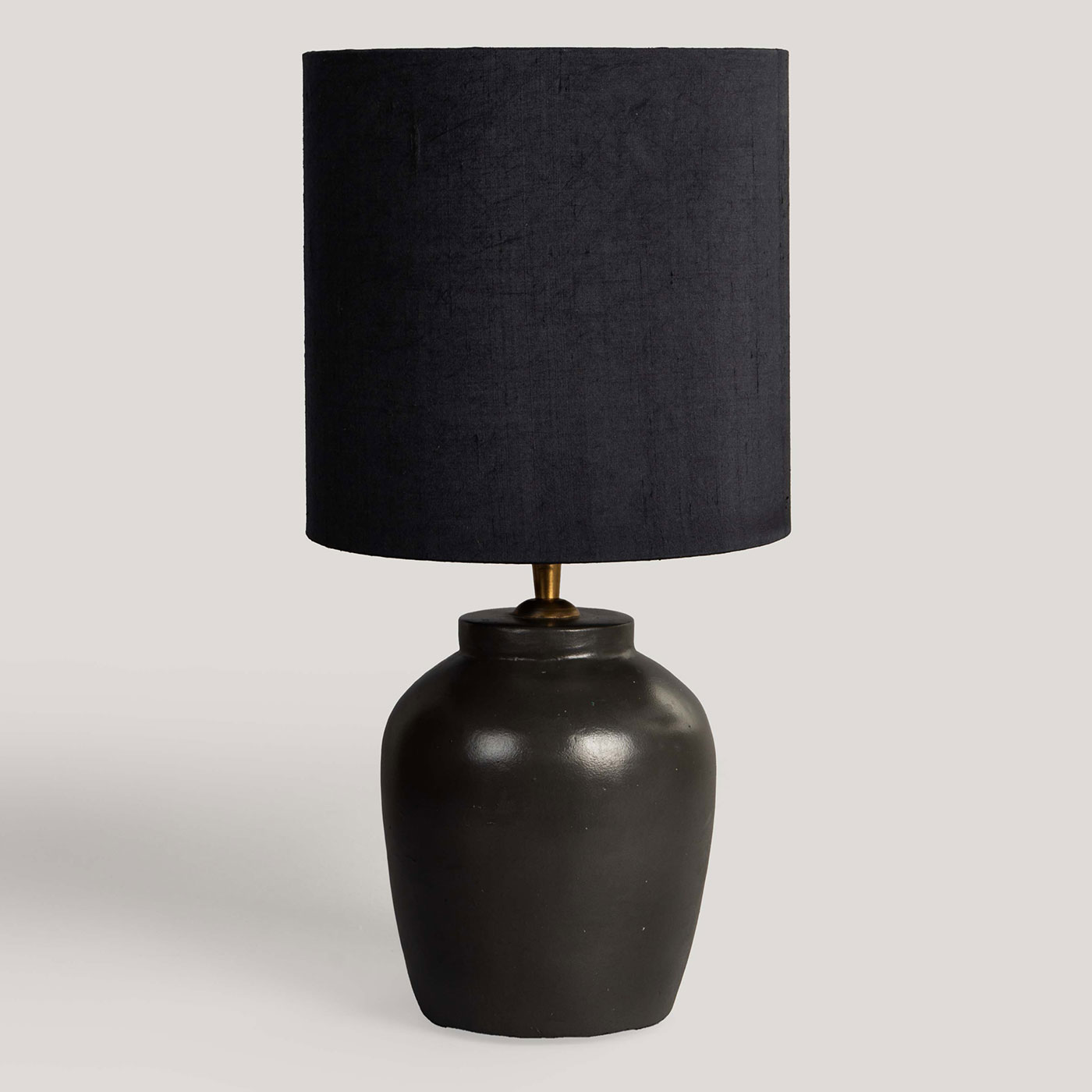 Ishika Black Handwoven Lamp Shade (Round Long) - Image 3