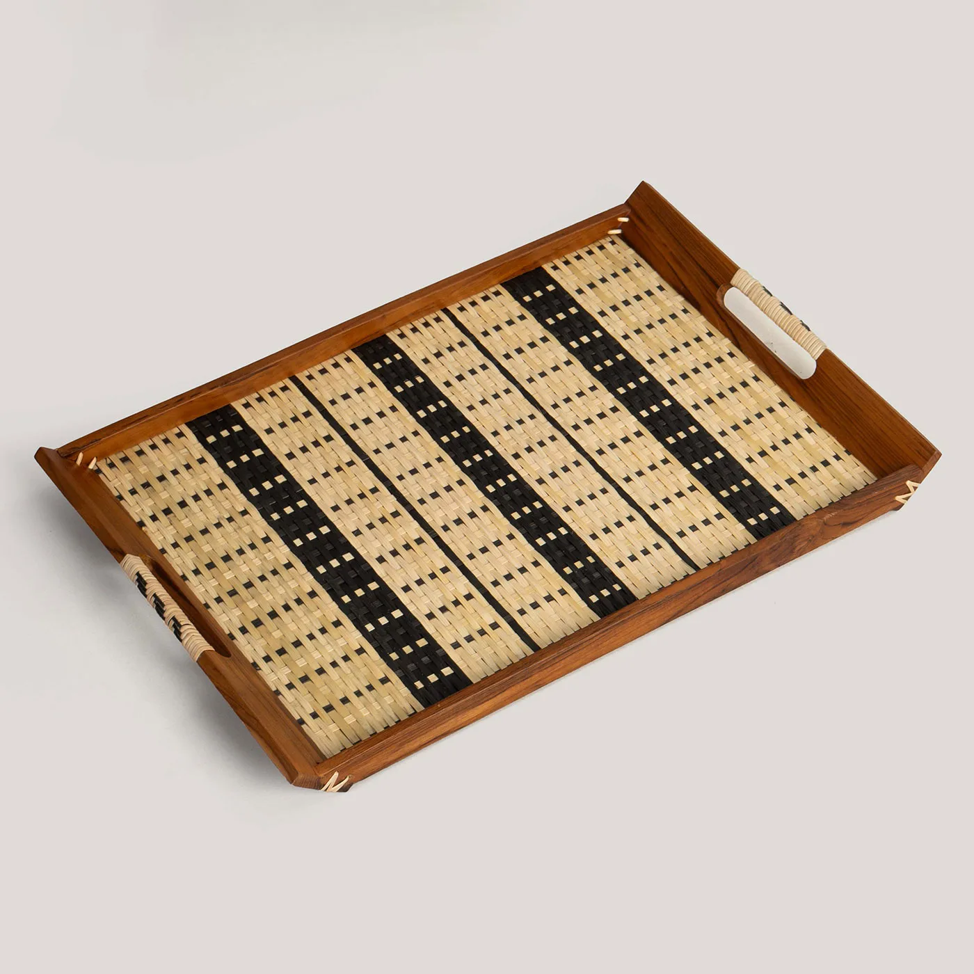 Sena Natural / Black Cane Handwoven Tray - Image 2