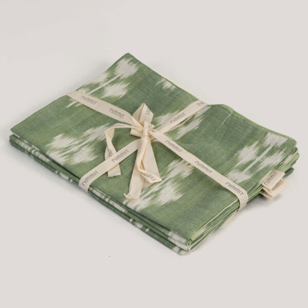 Clovia Sage Green Ikat Handwoven 100% Cotton Placemat (Set Of 4)