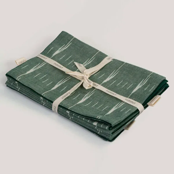 Ara Sage Green Ikat Handwoven 100% Cotton Placemat (Set Of 4)