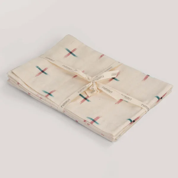Valli Ivory Ikat Handwoven 100% Cotton Placemat (Set Of 4)