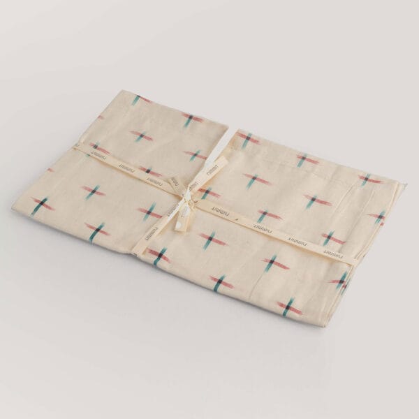 Valli Ivory Ikat Handwoven 100% Cotton Table Runner