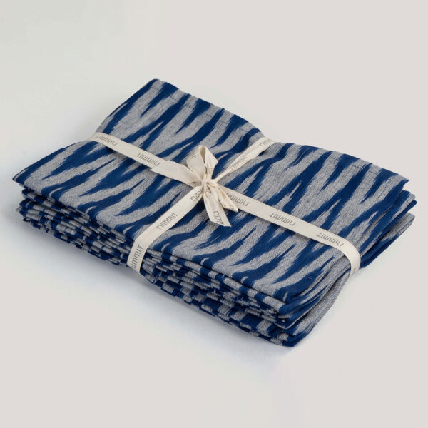 Chiva Ivory / Black Ikat Handwoven 100% Cotton Placemat (Set Of 4)