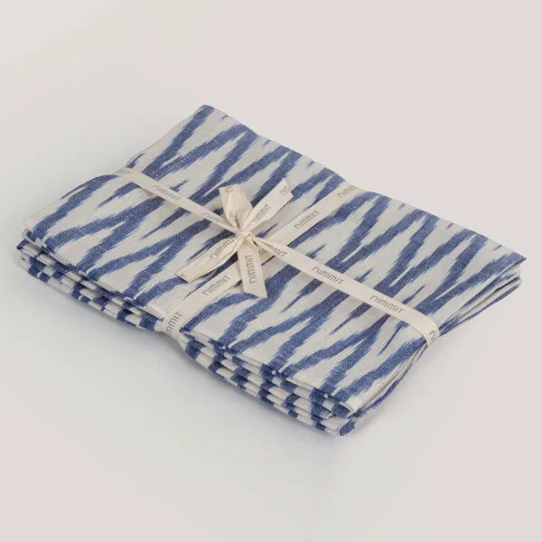 Chiva Ivory / Black Ikat Handwoven 100% Cotton Placemat (Set Of 4)