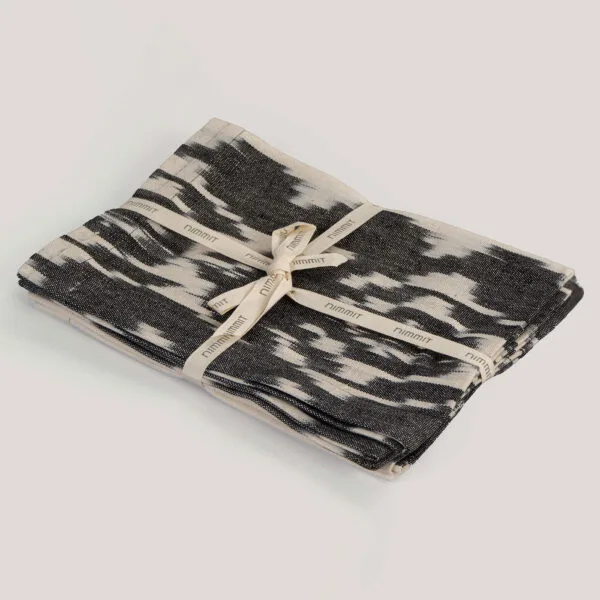 Taj Black Ikat Handwoven 100% Cotton Placemat (Set Of 4)