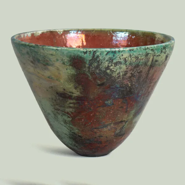 Kirti Sea Green Raku Pottery Bowl