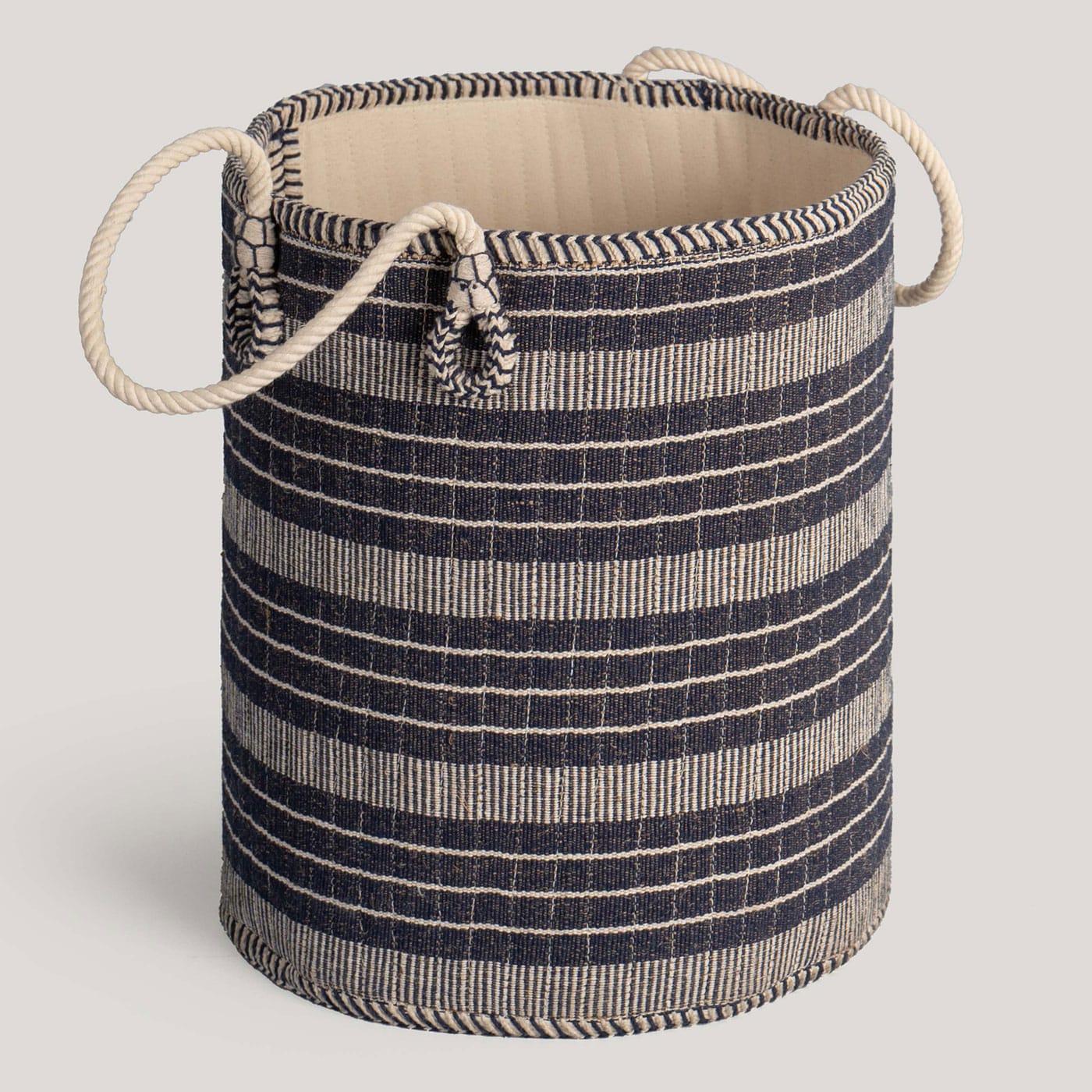 Aavi Black Handwoven Sabala Natural Fibre Basket - Image 2