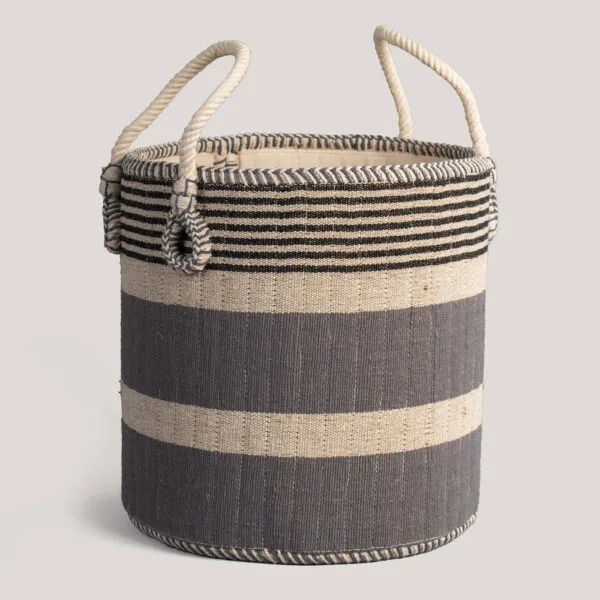 Akira Charcoal Handwoven Natural Fibre Basket