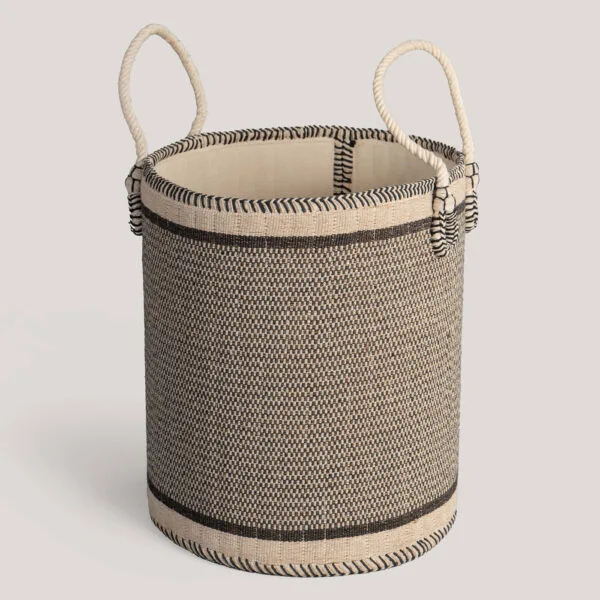 Mihira Gray Handwoven Natural Fibre Basket